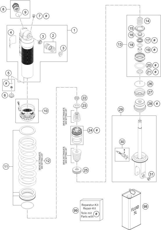 SHOCK ABSORBER DISASSEMBLED