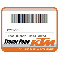 0 Race Number White (pkt3