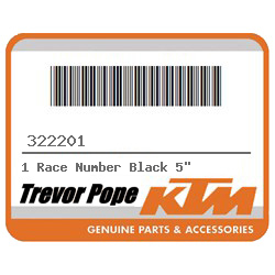 1 Race Number Black 5"